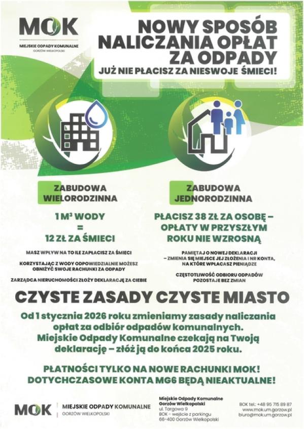 Nowy sposób naliczania opłat za odpady komunalne